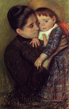  enfant - Femme et son enfant aka Hélène de Septeuil mères des enfants Mary Cassatt